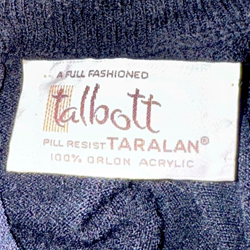 Vintage Talbott Taralan Womens Black Mock Neck 60s Sweater Size S-M